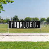 Zwart Zakelijk logo Minimaal merk Buiten 10 ' Lang Spandoek (Insitu)