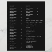 Zwart Zakelijk Logo Modern Afhaalmenu Flyer (Achterkant)