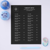 Zwart Zakelijk Logo Modern Afhaalmenu Flyer (Enkel)