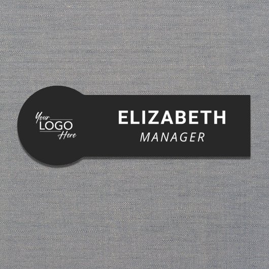 Zwart Zakelijk Logo Naamplaatje