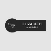 Zwart Zakelijk Logo Naamplaatje (Voorkant)