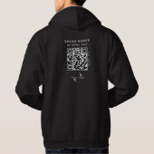 Zwart Zakelijk logo QR-code Bedrijf merk swag Mann Hoodie (Achterkant)