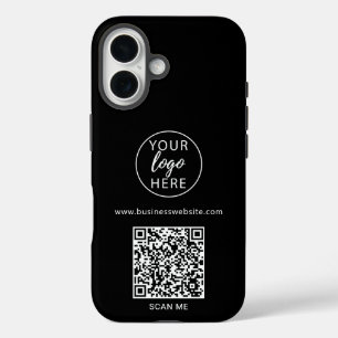 Zwart Zakelijk Logo QR Code iPhone 16 Hoesje
