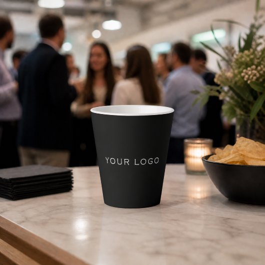 Zwart zakelijk logo rechthoekig latte mok