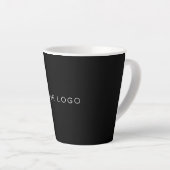 Zwart zakelijk logo rechthoekig latte mok (Rechterhoek)