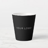 Zwart zakelijk logo rechthoekig latte mok (Voorkant)