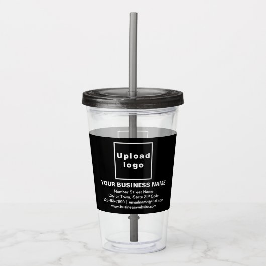 Zwart Zakelijk Merk op Acryl Tumbler Acryl Drinkbeker (Voorkant)