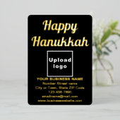 Zwart Zakelijk Merk op Chanoeka Folie Vakantie Kaa Folie Feestdagenkaart (Staand Voorkant)