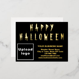 Zwart Zakelijk Merk op Halloween Folie Feestdagen Briefkaart