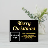 Zwart Zakelijk Merk op Kerstmis Folie Feestdagen Briefkaart (Staand Voorkant)