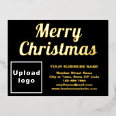Zwart Zakelijk Merk op Kerstmis Folie Feestdagen Briefkaart (Voorkant)