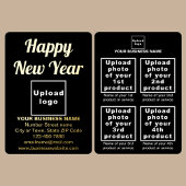 Zwart Zakelijk Merk op Nieuwjaar Folie Vakantie Ka Folie Feestdagenkaart