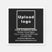 Zwart Zakelijk Merk op Papieren Servet (Voorkant)