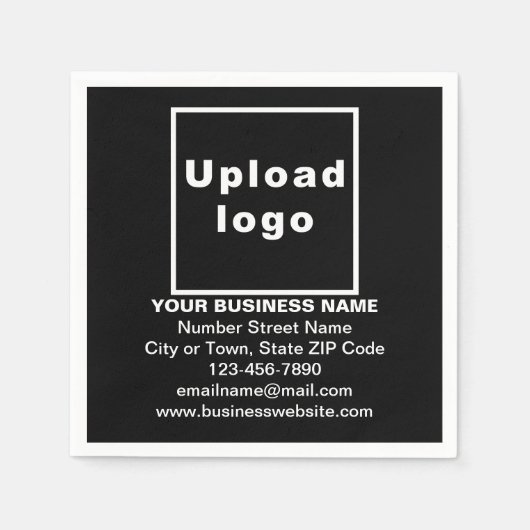 Zwart Zakelijk Merk op Papieren Servet (Voorkant)
