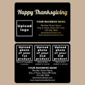 Zwart Zakelijk Merk op Thanksgiving Rechthoek Folie Feestdagenkaart