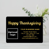 Zwart Zakelijk Merk op Thanksgiving Rechthoek Folie Feestdagenkaart (Staand Voorkant)