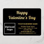Zwart Zakelijk Merk op Valentijn Rechthoek Folie Feestdagenkaart (Voorkant)