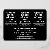 Zwart Zakelijk Merk op Valentijn Rechthoek Folie Feestdagenkaart (Achterkant)