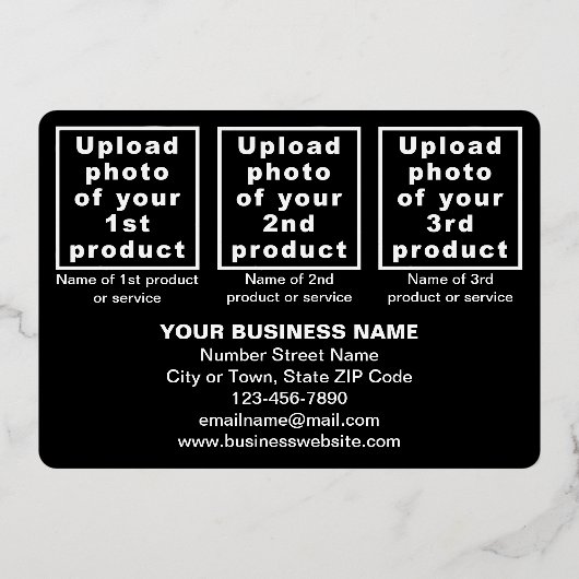 Zwart Zakelijk Merk op Valentijn Rechthoek Folie Feestdagenkaart (Achterkant)