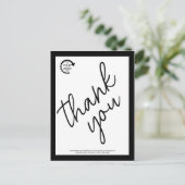 Zwart Zakelijk Modern Bedrijfslogo Op Maat Briefkaart (Staand voorkant)