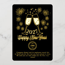 Zwart Zakelijk Nieuwjaar 2026 Champagne Goud