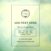 Zwart Zakelijke openingstijden op maat logo Raamsticker (Vel 3)