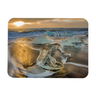 Zwart Zand Strand   Jokulsarlon Zuid-IJsland Magneet