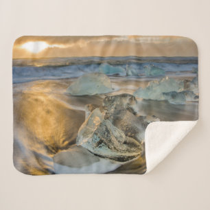 Zwart zandstrand   Jokulsarlon Zuid-IJsland Sherpa Deken
