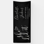 Zwart Ze Heeft Het Gedaan Script Hart Afsluitingsf Spandoek (Verticaal)