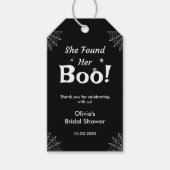 Zwart Ze vond haar Boo Halloween Bruidsdouche Cadeaulabel (Voorkant)