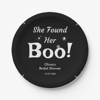 Zwart Ze vond haar Boo Halloween Bruidsdouche Papieren Bordje