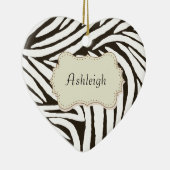 Zwart Zebra afdrukken Keramisch Ornament (Rechts)