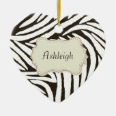 Zwart Zebra afdrukken Keramisch Ornament (Voorkant)