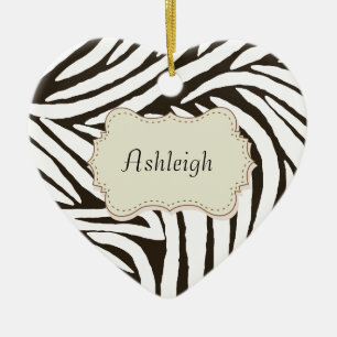Zwart Zebra afdrukken Keramisch Ornament