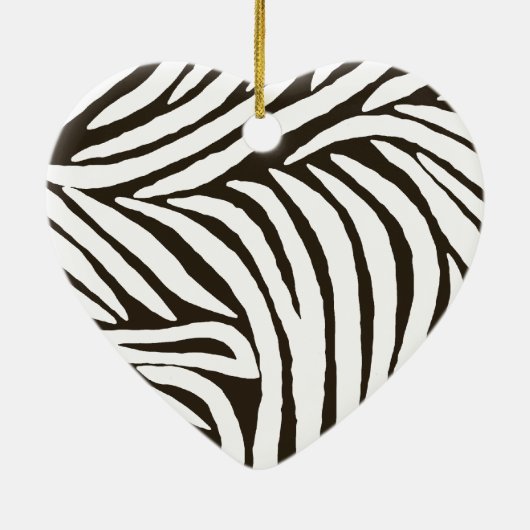 Zwart Zebra afdrukken Keramisch Ornament (Achterkant)