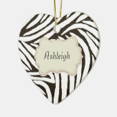 Zwart Zebra afdrukken Keramisch Ornament (Links)