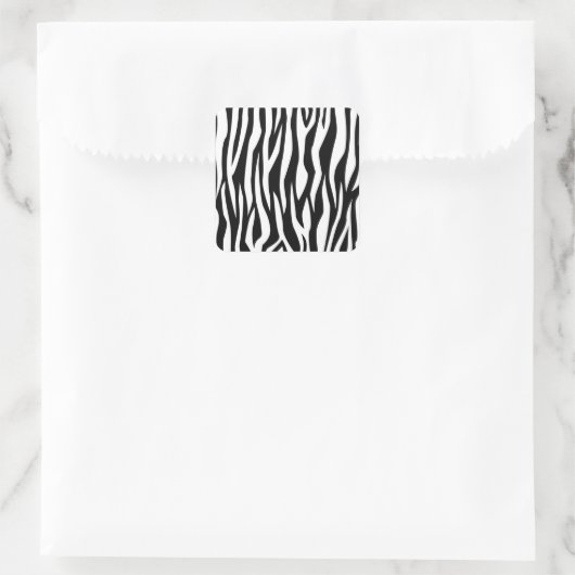 Zwart Zebra afdrukken Vierkante Sticker (Tas)