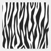 Zwart Zebra afdrukken Vierkante Sticker (Voorkant)