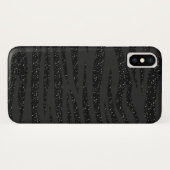 Zwart Zebra Glitter ontwerp Case-Mate iPhone Case (Achterkant (horizontaal))