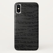 Zwart Zebra Glitter ontwerp Case-Mate iPhone Case (Achterkant)