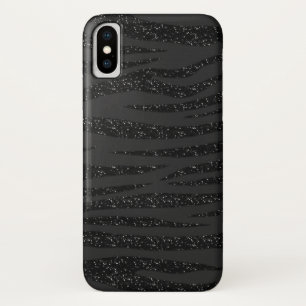 Zwart Zebra Glitter ontwerp Case-Mate iPhone Case