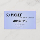 Zwart Zebra Print Licht Blu Interieur Visitekaartj Visitekaartje (Achterkant)