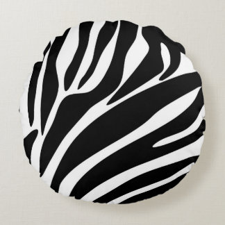 Zwart Zebra Print Patroon Rond Kussen