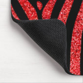 Zwart Zebra Strepen Naam Blauwgroen Glitter Muismat (Hoek)