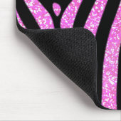 Zwart Zebra Strepen Naam Blauwgroen Glitter Muismat (Hoek)