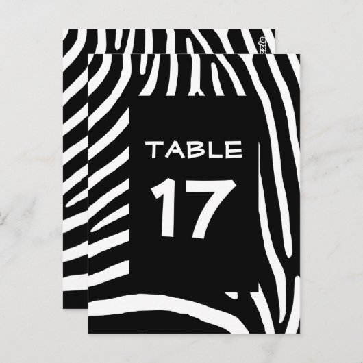 Zwart Zebra Stripes Tafelnummer (Voorkant / Achterkant)