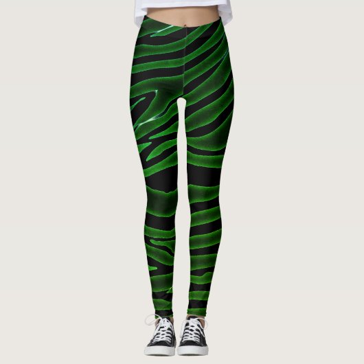 ZWART ZEBRAPATROON LEGGINGS (Voorkant)