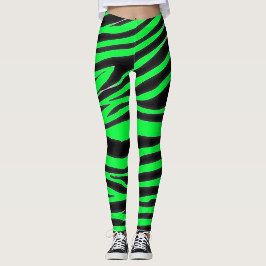 ZWART ZEBRAPATROON LEGGINGS (Voorkant)