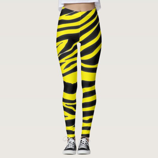ZWART ZEBRAPATROON LEGGINGS (Voorkant)