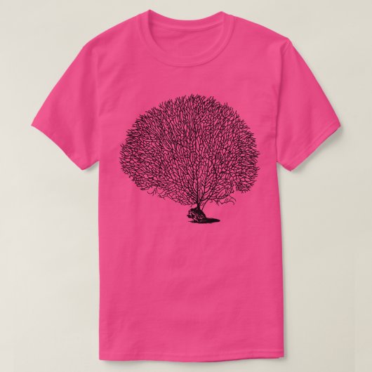 Zwart Zee Fan Coral T-shirt (Design voorkant)